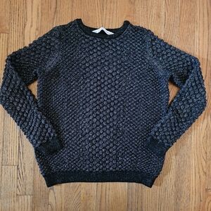 & Other Stories Black Textured Crewneck Sweater